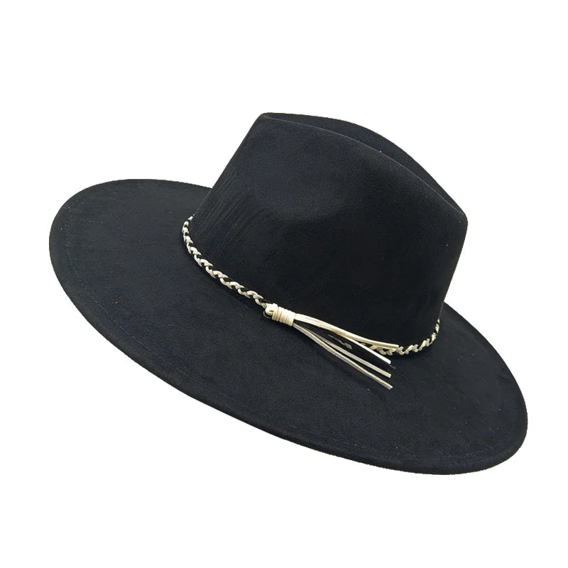 Gorras Para Hombres Three styles Suede Hat Water drop hat 9.5cm Wide Brim Fedora Hat Women's Autumn and Winter Felt Jazz Hat
