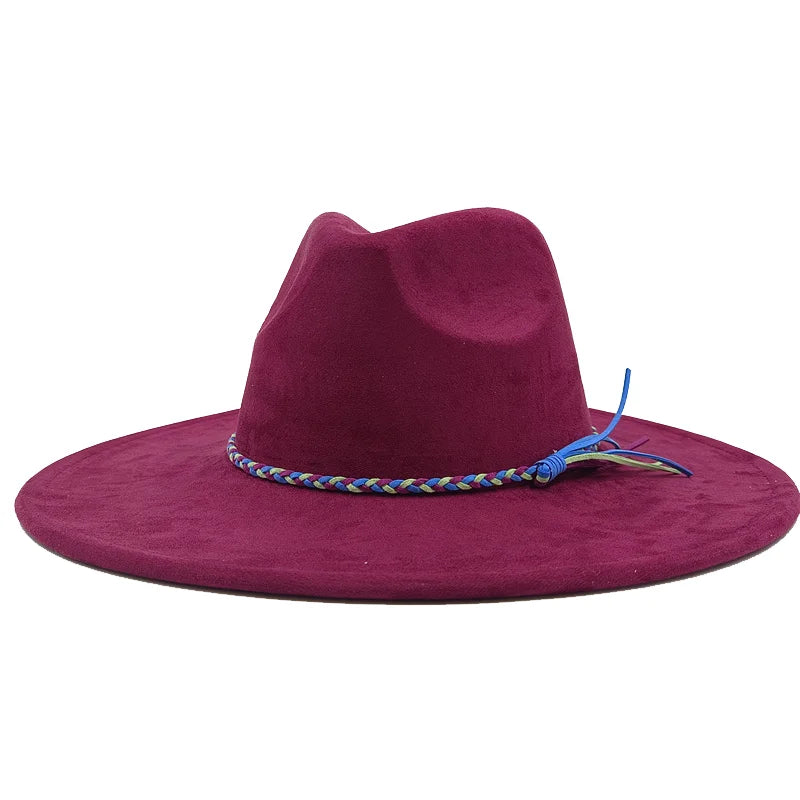 Gorras Para Hombres Three styles Suede Hat Water drop hat 9.5cm Wide Brim Fedora Hat Women's Autumn and Winter Felt Jazz Hat