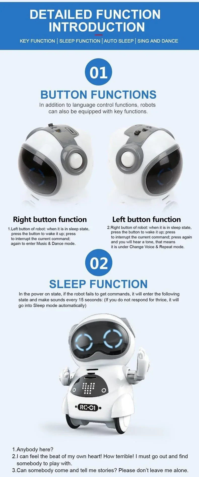 Electronic Toy Robot Smart AI Desktop Pet Emotional Intelligent Companion Touch Intractive Toys Adult Robots Fun Gifts