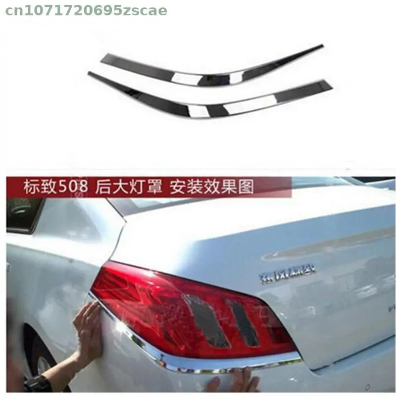 Car Accessories For Peugeot 508 2011-2012-2013-2014-2015 Chrome Tail Rear Light Lamp Cover Trim Per Set Car Stying Car-covers
