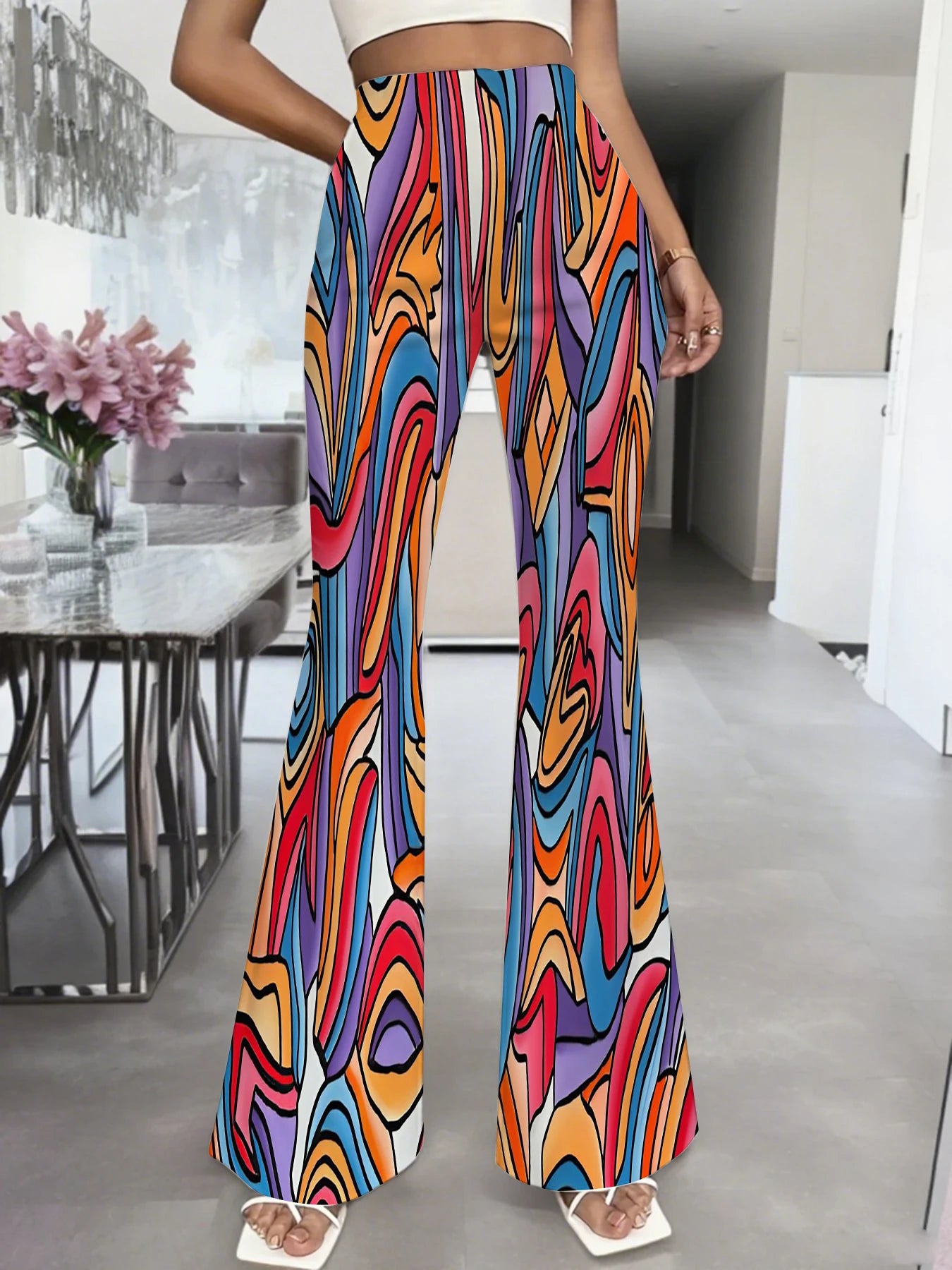 Flared Pants for Leg Shaping Commute Suitable Casual Trousers for Women Enhance Silhouette Comfortable Streetwear