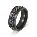 Stress Ring For Stainless Steel Rotatable Chain Fidget Metal Spinner Men Band Ring Jewelry Anillos De Hombres