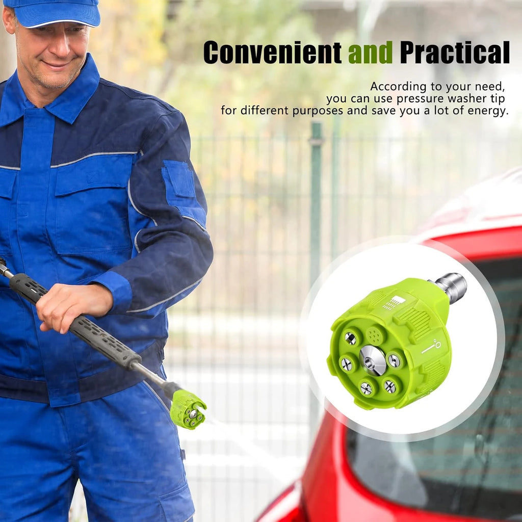 High Pressure Car Wash Nozzle 6 in 1 Multifunctional 14 Inch Design Suitable for 1/4 Inch Pressure Washer Machines