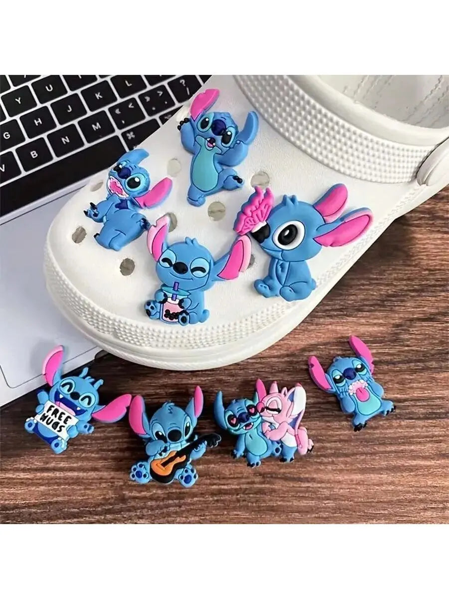 MESUCA 8pcs Stitch Shoe Decorations Accessories Charms For Clogs Bogg Bag Bubble Slides Sandals