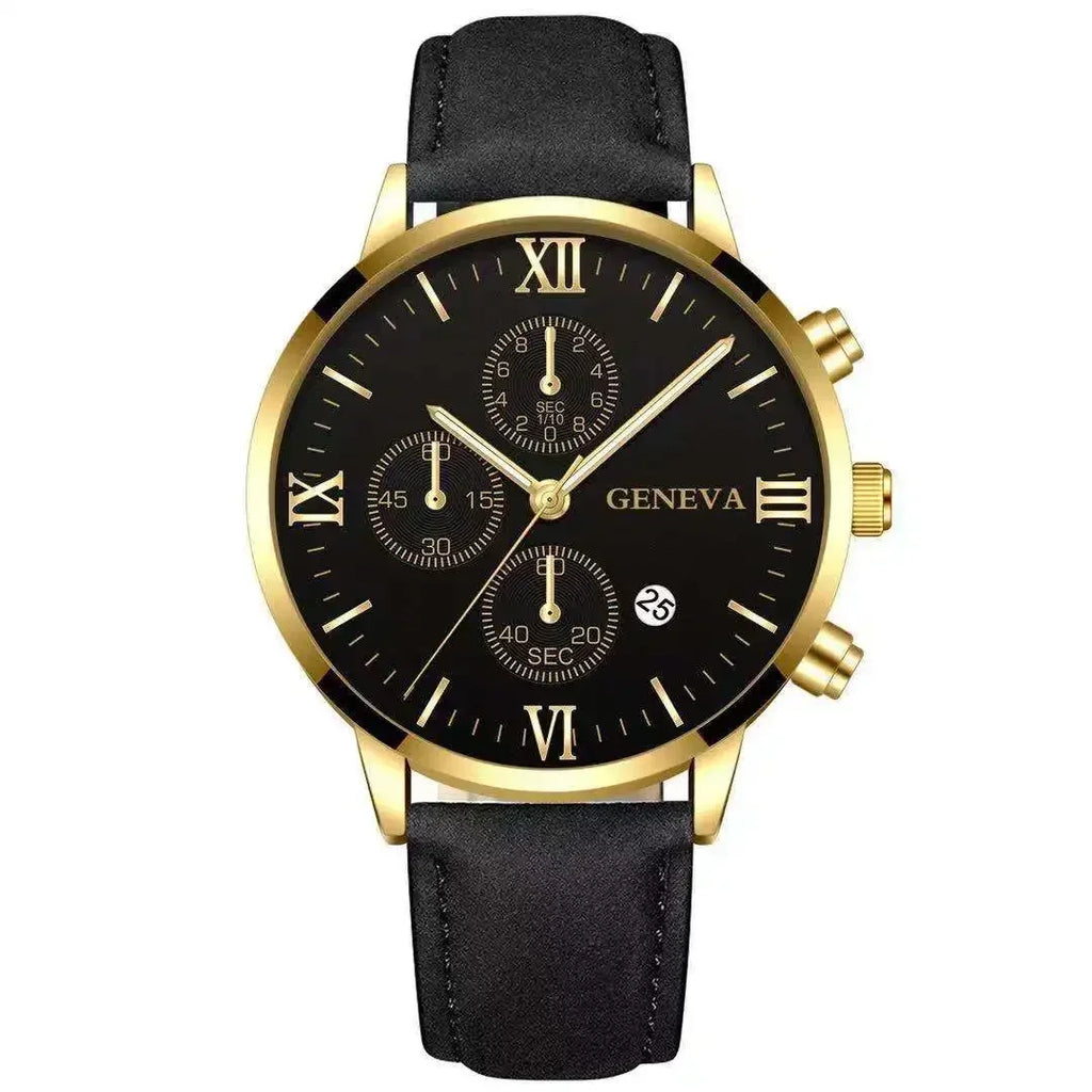 1PC Black Quartz Watch Men Roman Dial Watch Fashion Round Date Quartz Watch for Sports Relogios Masculino Relojes Para Hombres