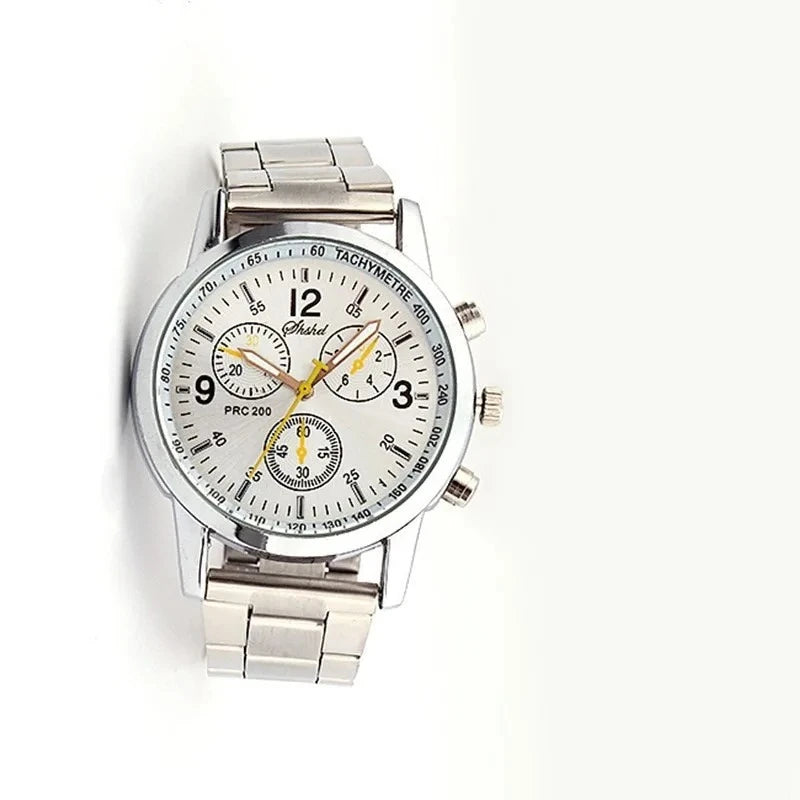 New Luxury Brand Men Silver Quartz Watches for Man Stainless Steel Watches Casual Unisex Clock Wristwatchrelojes Para Hombres