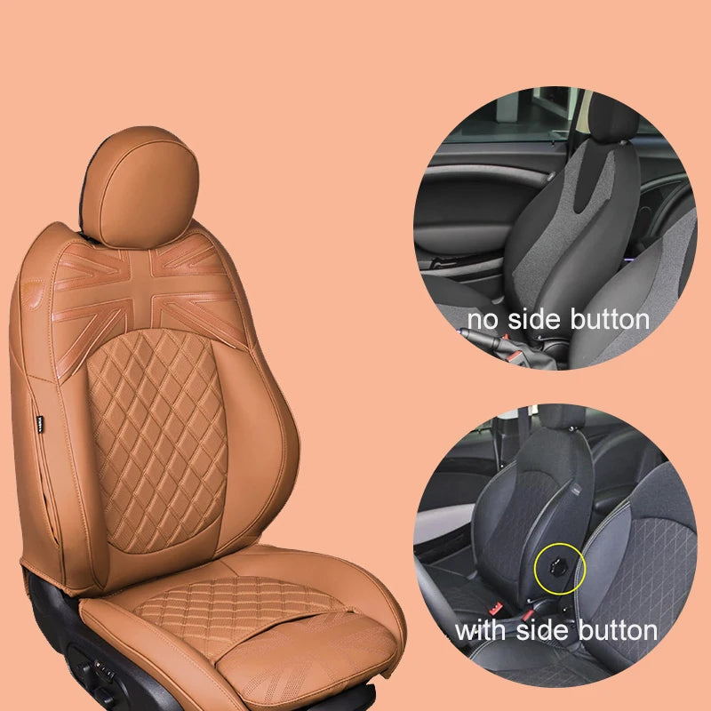 Car Accessories for MINI Cooper R50 R53 HATCHBACK R55 Clubman R56 R57 CABRIO R60 Countryman Custom  Seat Covers Leather Pad