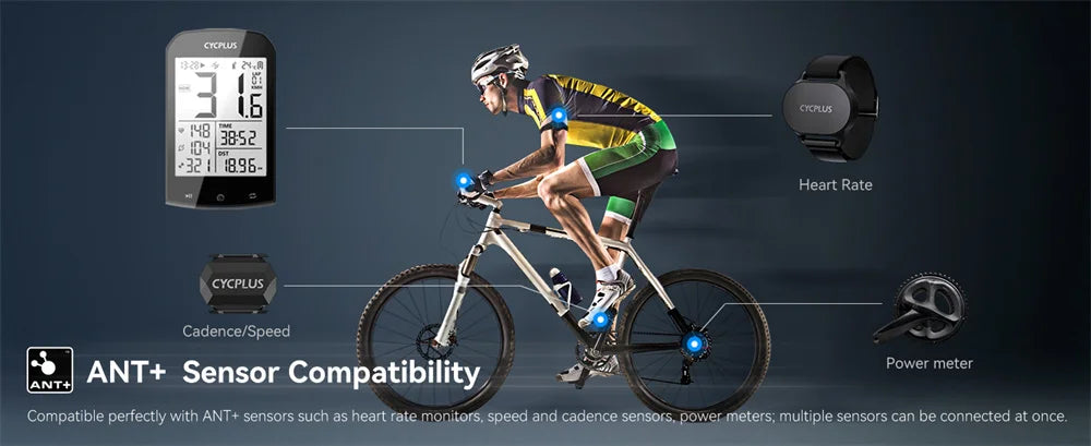 GPS Bike Computer Wireless CYCPLUS M1 Waterproof Speedometer Odometer ANT+ Bluetooth5.0 Cycling Bicycle Accessories