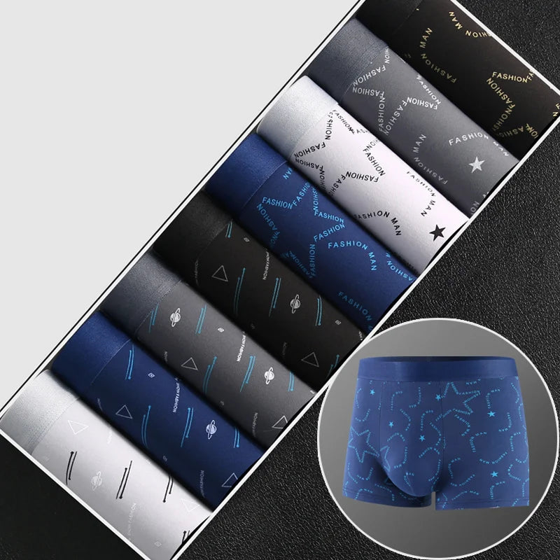 8Pcs Men Underwear Men BoxerShorts Men Printed Panties Soft Comfortable Men Underpants Man Sexy Breathable Fashion Sports Boxers