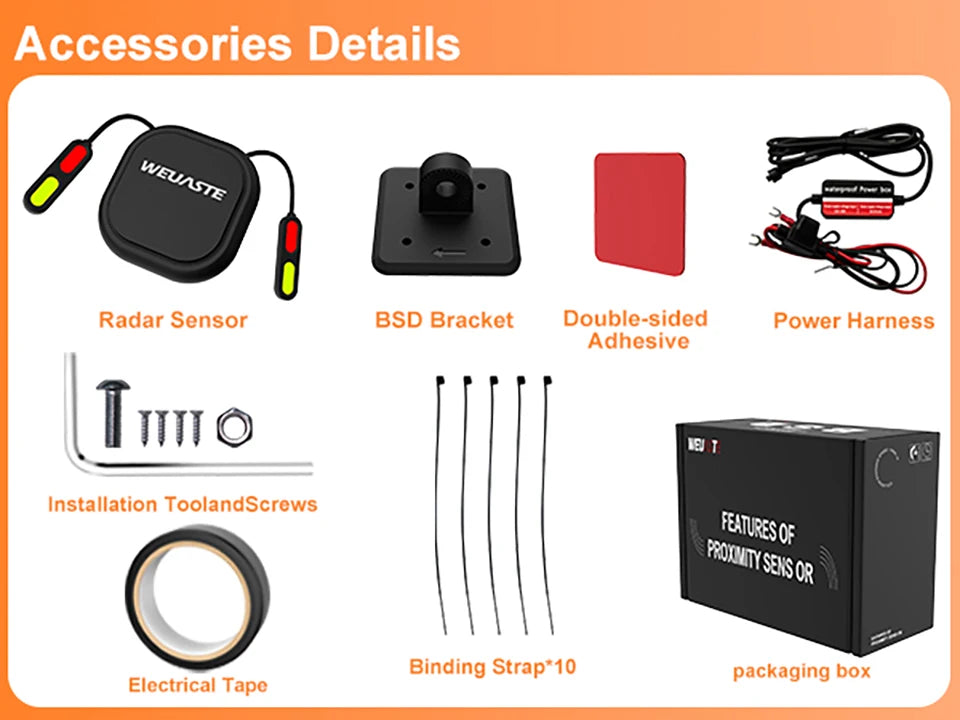 Motorcycle Safety Kit 24GHz BSD Radar Blind Spot Monitor & Lane Change Alarm IP67 Waterproof Moto Warning System accesorios moto