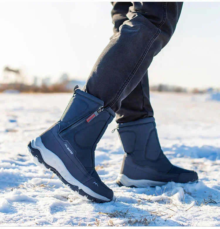 Men Boots  Winter Shoes For Men Warm Snow Boots Mid-calf Men Warm Shoes Thick Plush Winter Boots For Men Women Cotton Shoes