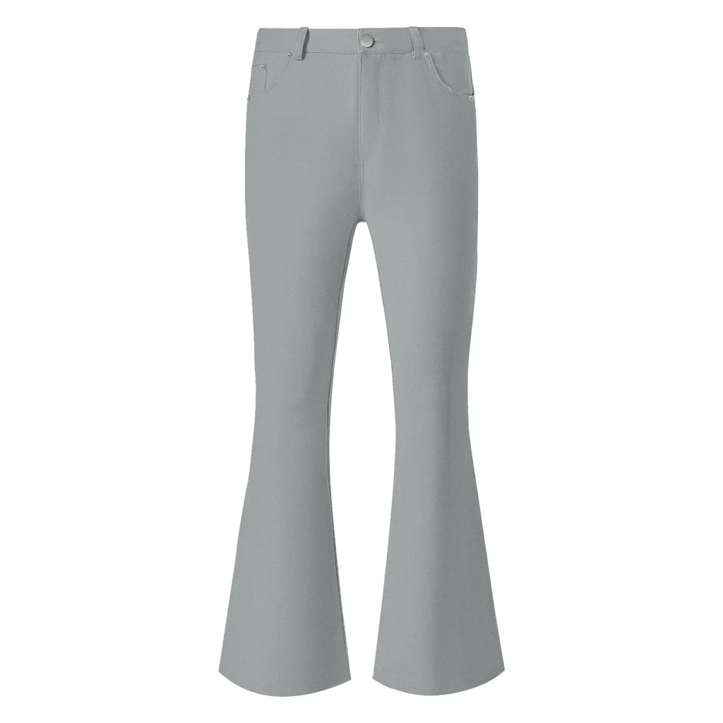 Flare Pants Men Spring Solid Color Daily Simple Classic Trousers Chic Comfortable Hip Hop Mopping Bottoms Disco Flared Pants