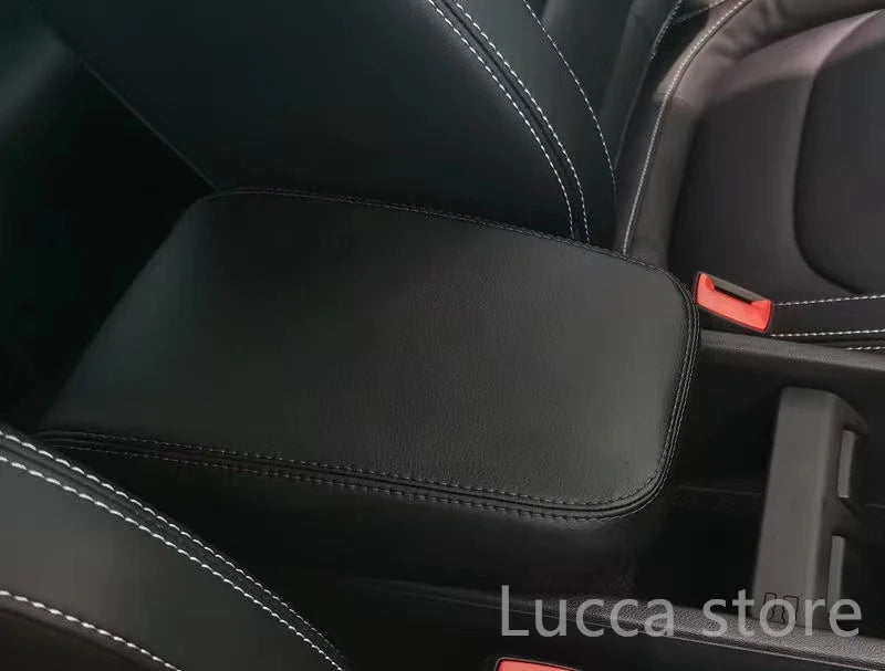 For SKODA KODIAQ SKODA KAROQ 17-22 Accessories Leather suede warp Central Armrest Box Protection Sleeve Decoration modification