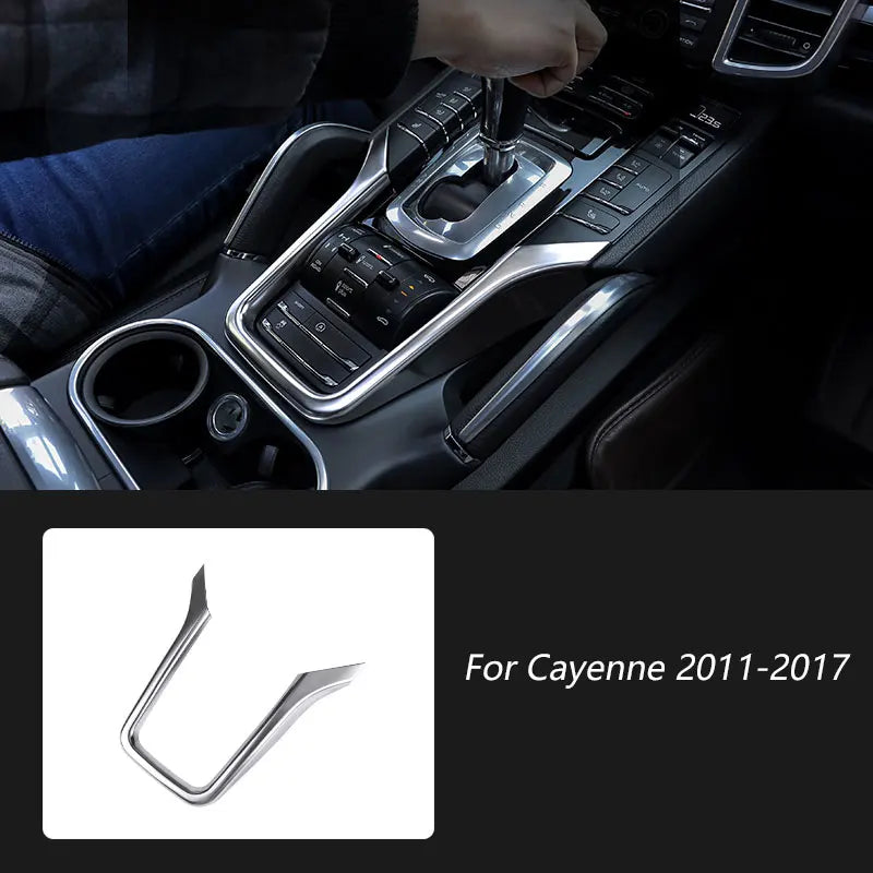 ABS Car Center Console Decorative Frame Cover For Porsche Cayenne 2011 2012 2013 2014 2015 2016 2017 Car Interior Accessories