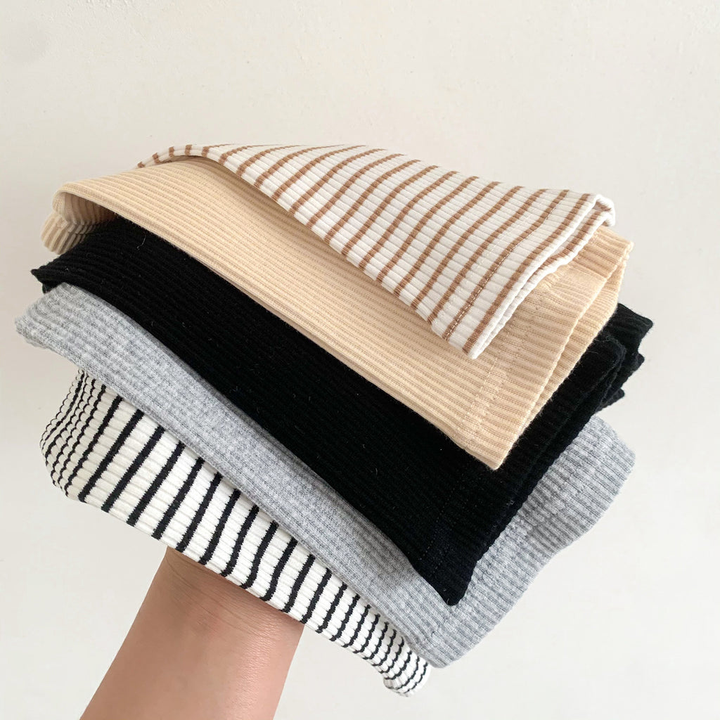 2024 Summer Baby Trousers Pants Ribbed Elastic Striped Pants Children's Casual Infant Clothing Kids Toddler Boys Girl Clothes