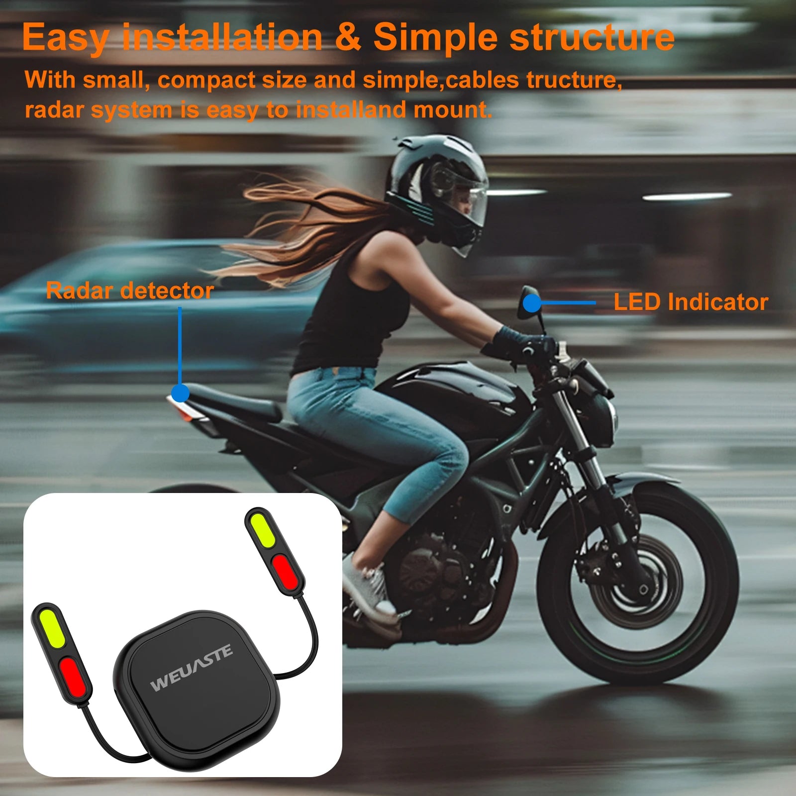 Motorcycle Safety Kit 24GHz BSD Radar Blind Spot Monitor & Lane Change Alarm IP67 Waterproof Moto Warning System accesorios moto