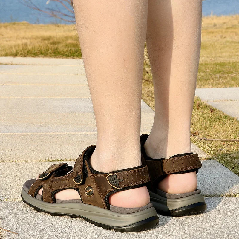 Men's Sandals outdoor Summer Comfortable Men Shoes Soft genuine leather Men Roman Sandals Men Water Trekking Sandals men