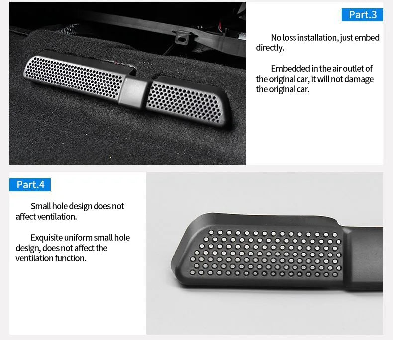 for Volvo XC60 MK2 2018~2021 2022 2023 Accessories Under Seat Air Conditioner Vent Outlet Cover Anti-Clogging Auto Sticker Part