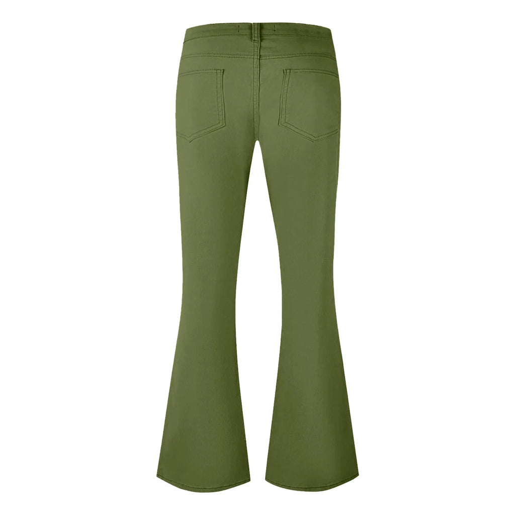 Flare Pants Men Spring Solid Color Daily Simple Classic Trousers Chic Comfortable Hip Hop Mopping Bottoms Disco Flared Pants