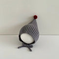 0-24M Baby Beanie Newborn Elf Hat Spring Autumn Knitted Windproof Warm Earflap Cap With Pom Pom