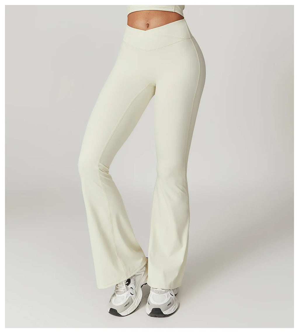 Flared Pants Women Yoga Bell-bottoms Tight Lifting Dance High Waist Tights Sport Pants Gym Running Breathable Fitness Leggings