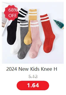 1 Pairs Kids Knee High Long Socks Autumn Winter Warmth Soft Cotton Children School Stocking Black White Stripes Sports Socks