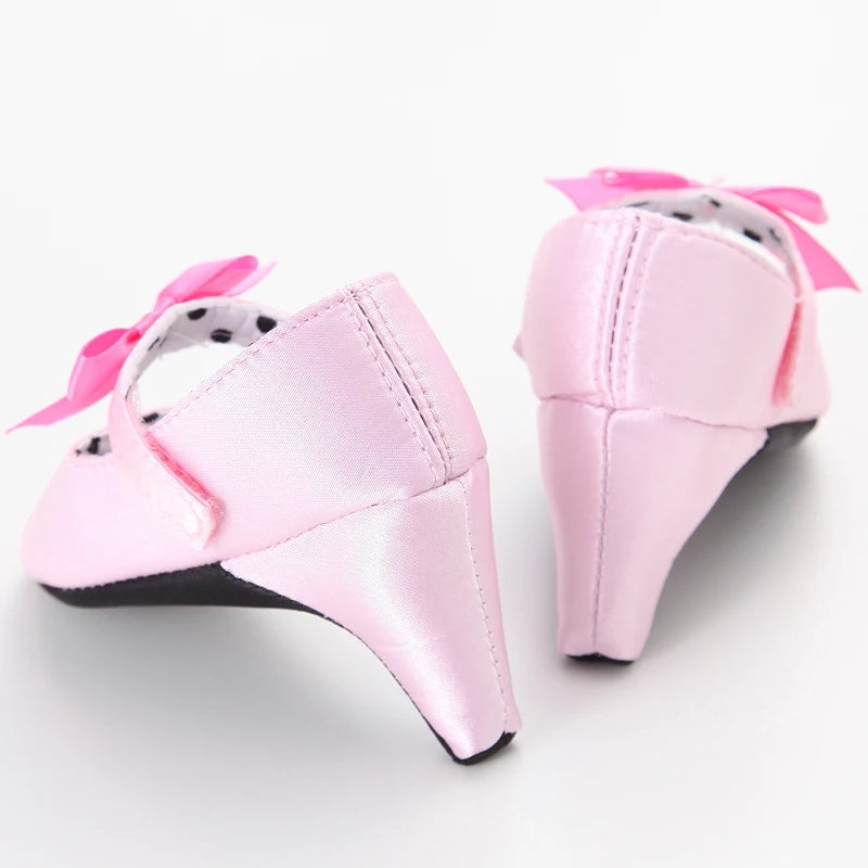 Spring and Autumn Girl Baby Anti slip Children's Shoes Girl Baby Beautiful Bow High Heels Girl Baby High Heels