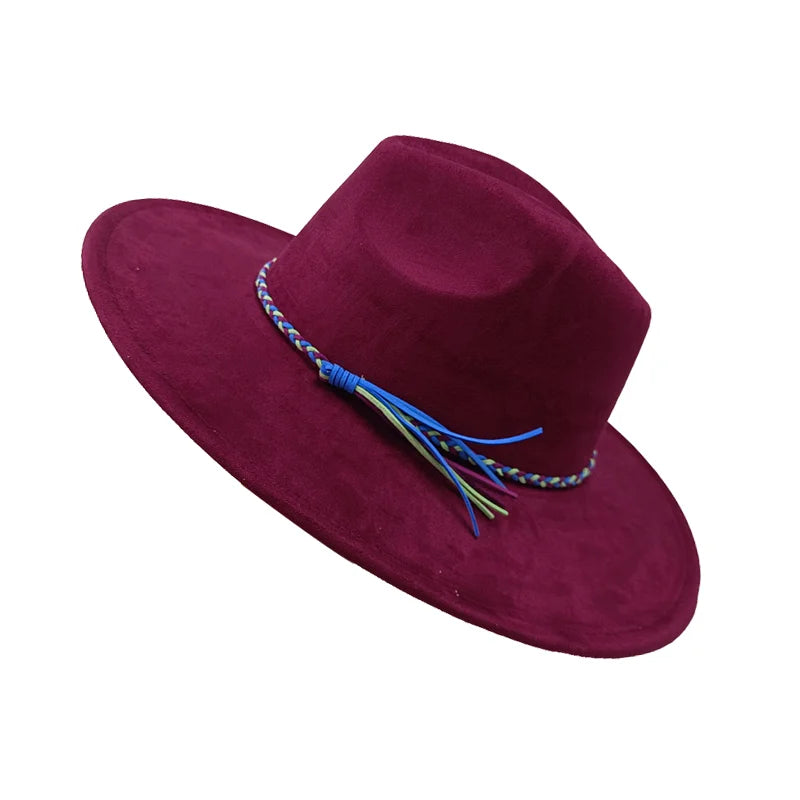 Gorras Para Hombres Three styles Suede Hat Water drop hat 9.5cm Wide Brim Fedora Hat Women's Autumn and Winter Felt Jazz Hat
