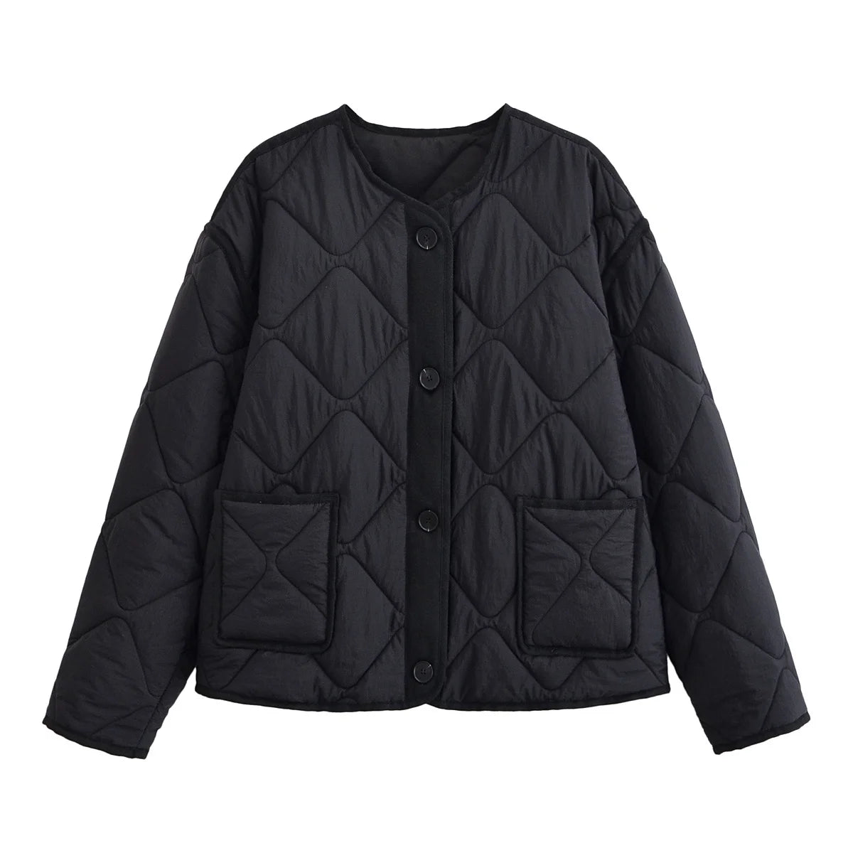 Nlzgmsj Autumn Winter Women's Solid Single-breasted O-Neck Jacket Fashion  Long Sleeve Coat  Street Casual  Short  Jacket