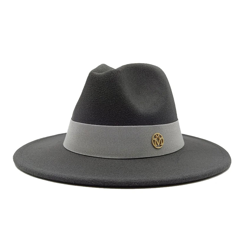 Navy blue men's fedora hat women's couple party fedora Panama hat unisex hat navy blue fedora gorras para hombres