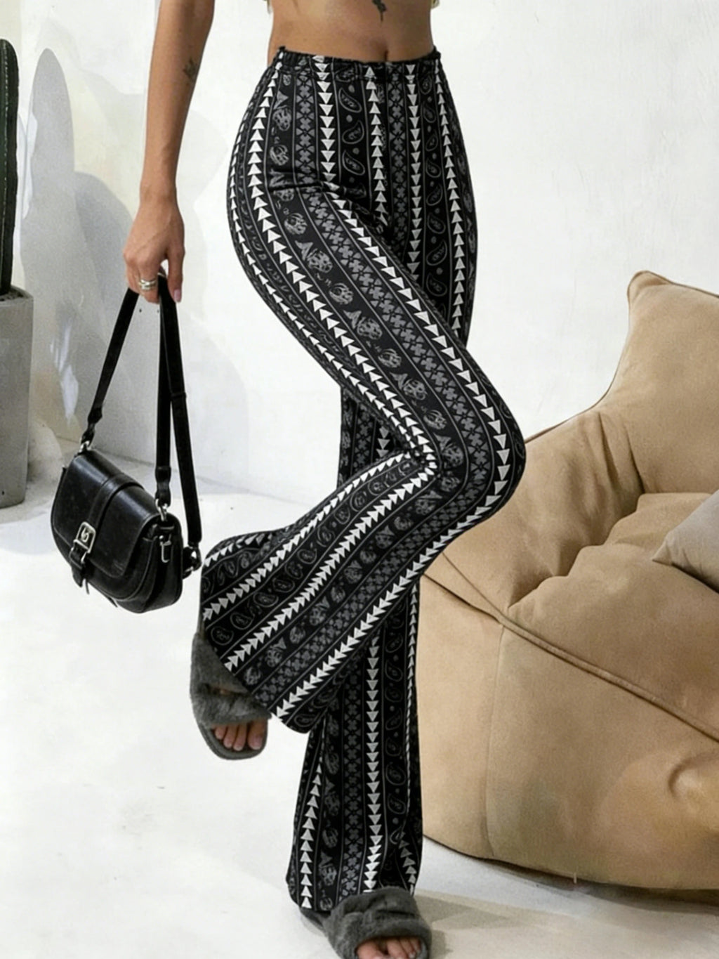 Women's Flared Pants High Waist Stretch Slim Fit Retro Y2K Spring Summer Casual Commuting Trousers Streetwear Bell Bottoms