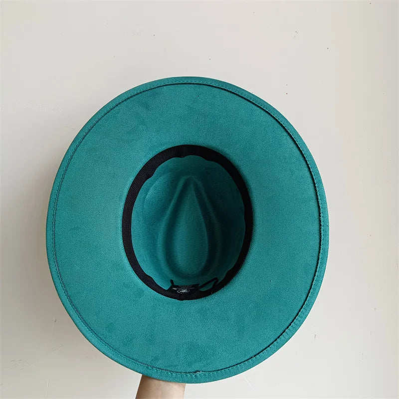 Hot sale suede fedora hat for men and women 56-58cm adult size suede jazz hat classic church fedora women's gorras para hombres