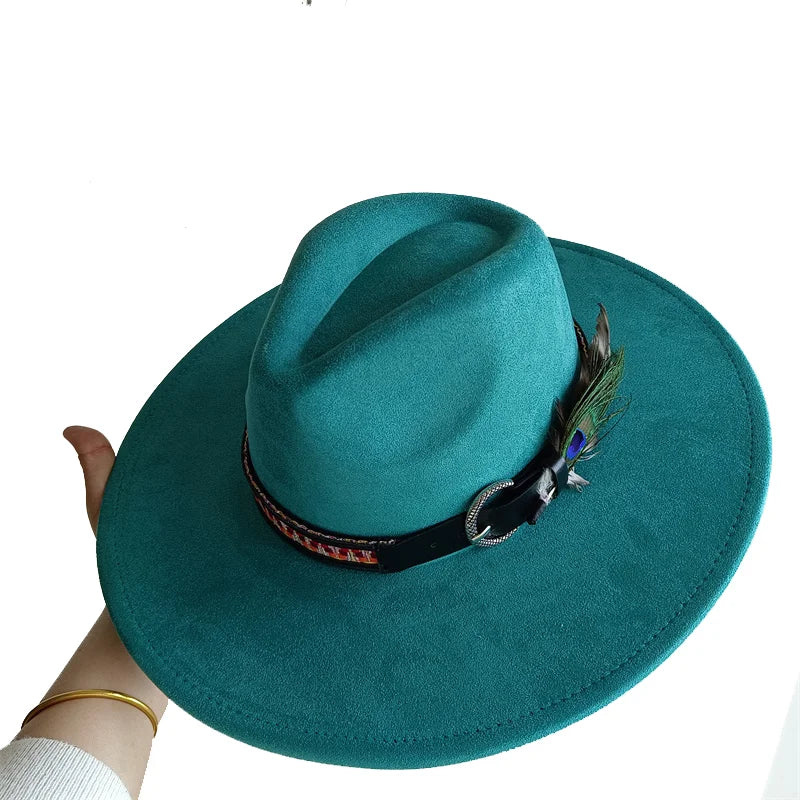 Hot sale suede fedora hat for men and women 56-58cm adult size suede jazz hat classic church fedora women's gorras para hombres