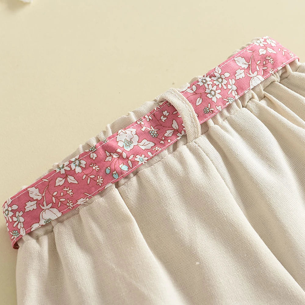 Melario Toddler Kids Baby Girl Floral Blue Blouse T-shirt Pants Summer 2PCS Suit Infant Girl Clothes 2-6 Years New Girls Outfits