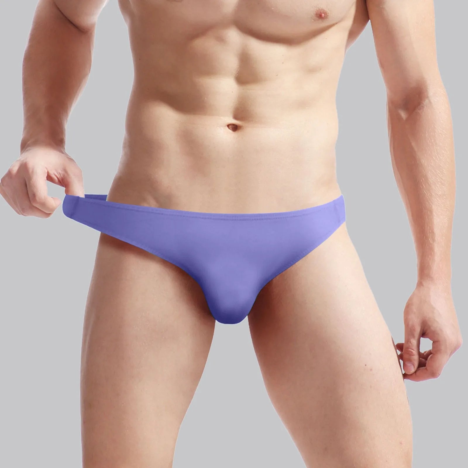 Solid Color Briefs Bulge Pouch Men'S Panties Low Waist Underwear Casual Ropa Interior Hombres Homewear Cueca Gay Panties 2024