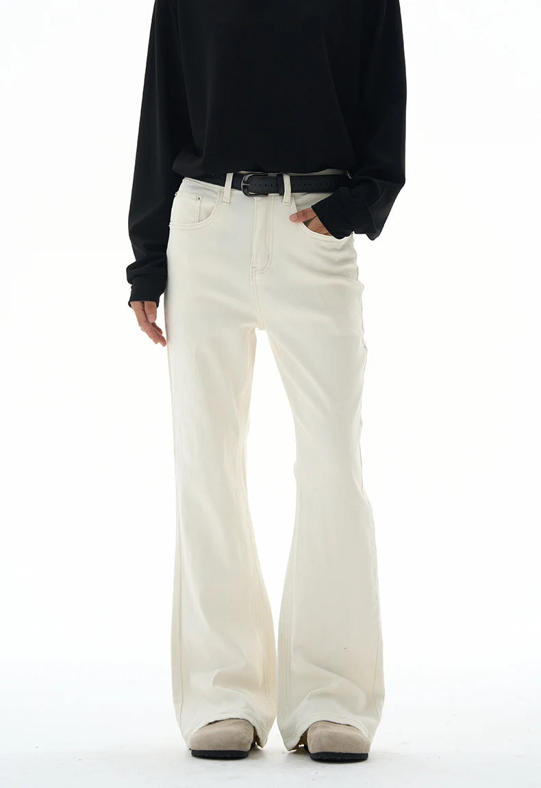 Men's Flared Pants Solid Stretch New Slim Wide Legs Fashion Trousers Hip Hop Casual Hippie Pants Male Streetwear