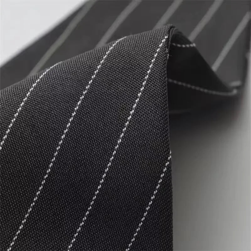 2025 Summer Women’s Adjustable Bow Back Vest | Striped Suit Waistcoat for Office Casual Daily - Deep V Neck Grey Street Chic