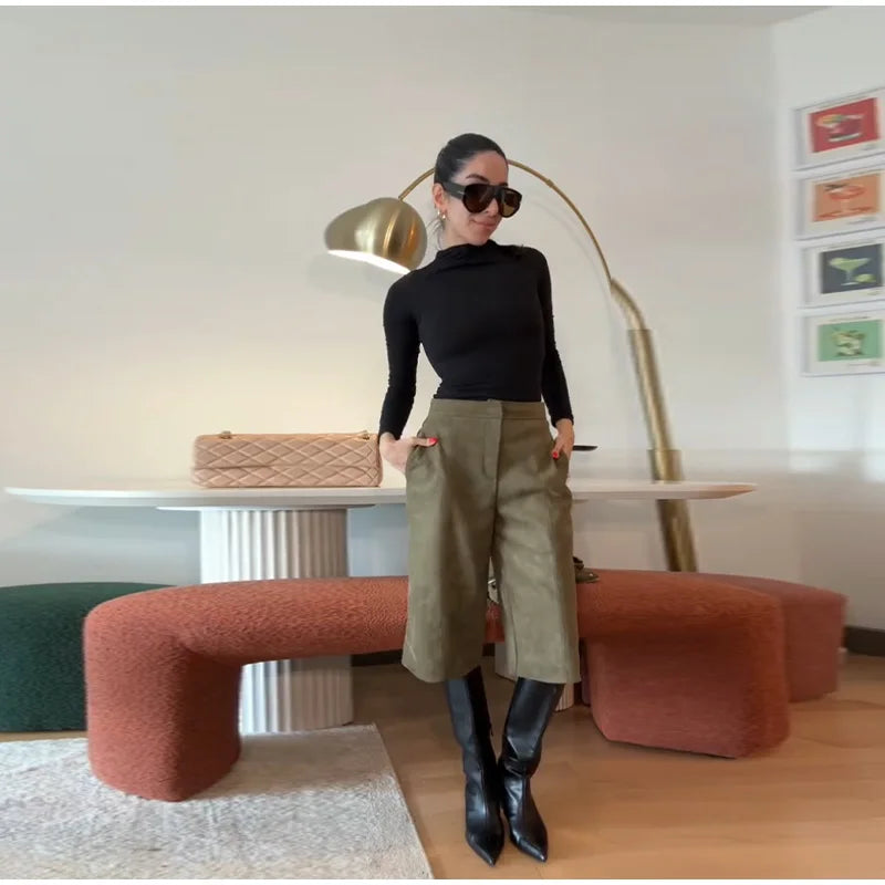 Fashion Coat Short Pant Women Set Casual Loose Lapel  Button Long Sleeve Female Jacket Suit 2025 Autumn High Street Lady Sets