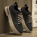 Men Leather Casual Shoes Outdoor Thick Sole Men Work Boots Comfortable Walking Sports Shoes for Men Designer Anti-Slip Men Shoes