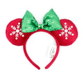 2025 Disney Mickey Mouse Ear Headband Amusement Park Hair Hoop Fish scale sequin mesh Party Headwear Girl Toy Birthday