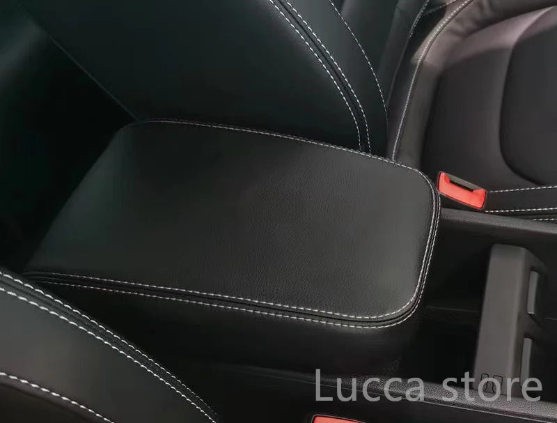 For SKODA KODIAQ SKODA KAROQ 17-22 Accessories Leather suede warp Central Armrest Box Protection Sleeve Decoration modification