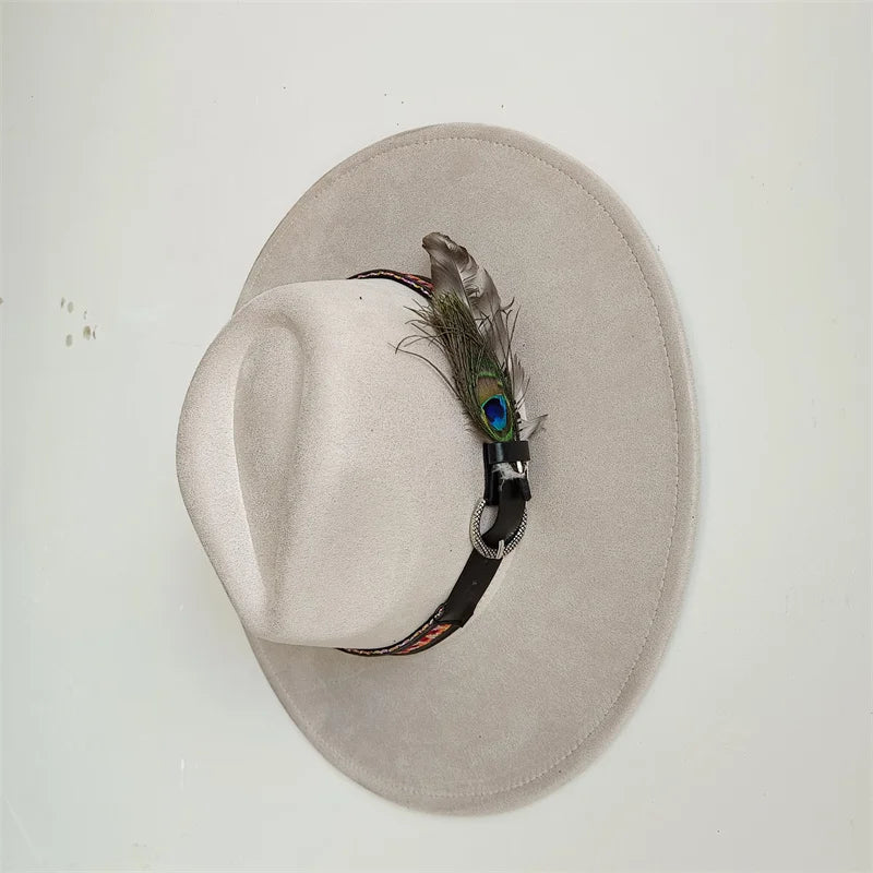 Hot sale suede fedora hat for men and women 56-58cm adult size suede jazz hat classic church fedora women's gorras para hombres