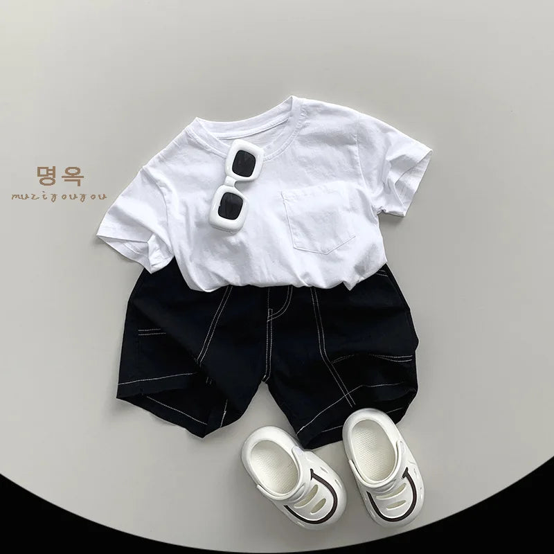 2025 Summer New Children Loose Shorts Baby Solid Casual Pants Boys Girls Cotton Casual Shorts Toddler Middle Pants Kids Clothes