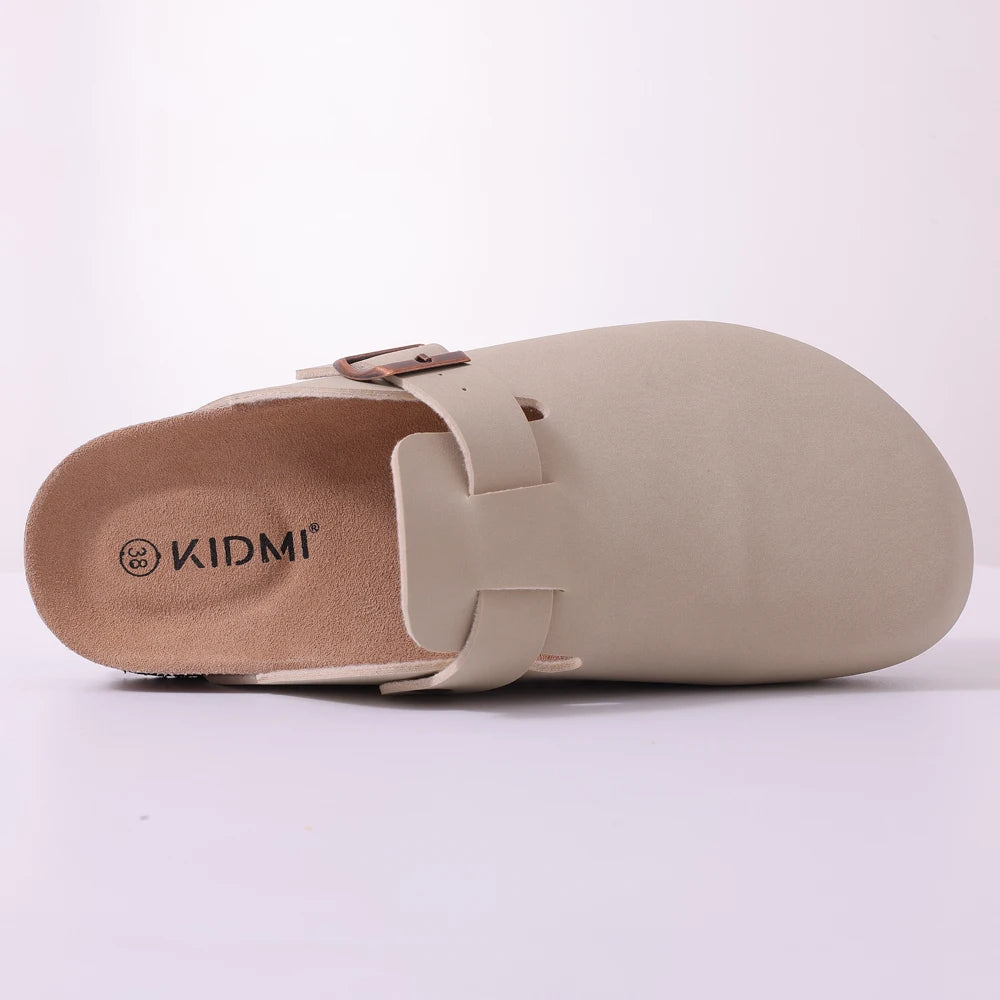 Shevalues Men Clogs Slippers Cow Suede Clogs For Men Leather Mules Men Fashion Beach Shoes Men Outdoor Classic Cork Sandals Men