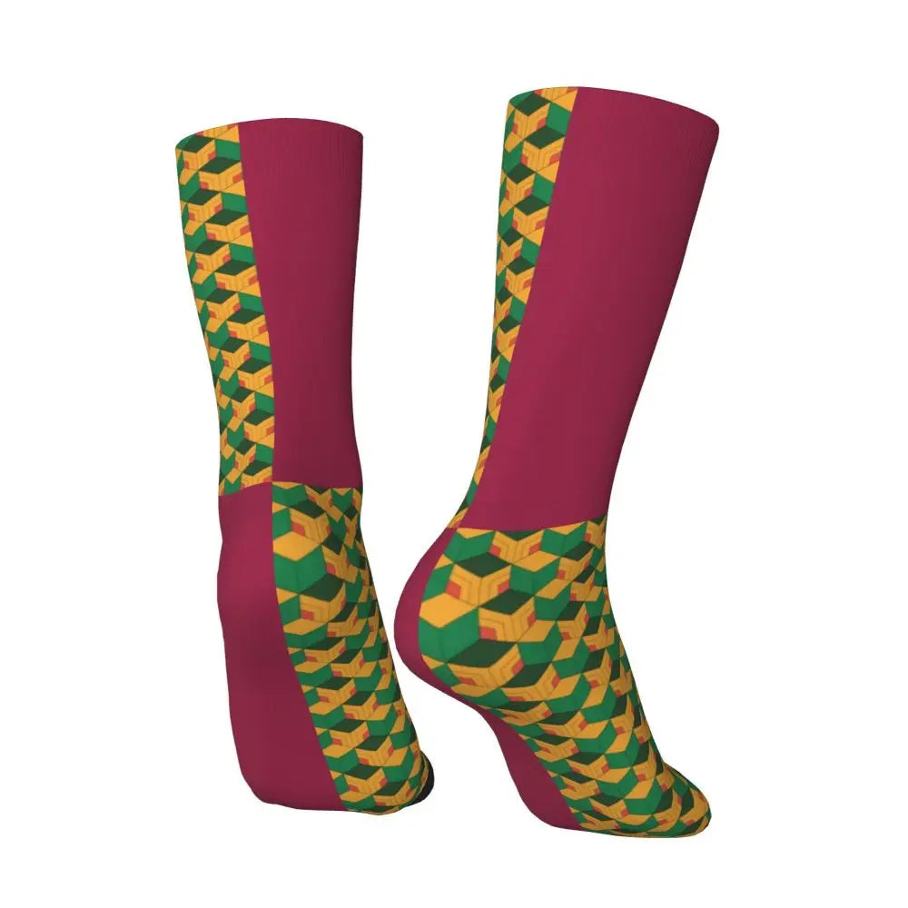 Custom Giyuu Tomioka Demon Slayer Men Women Crew Socks Unisex Kawaii Kimetsu No Yaiba Spring Summer Autumn Winter Dress Socks