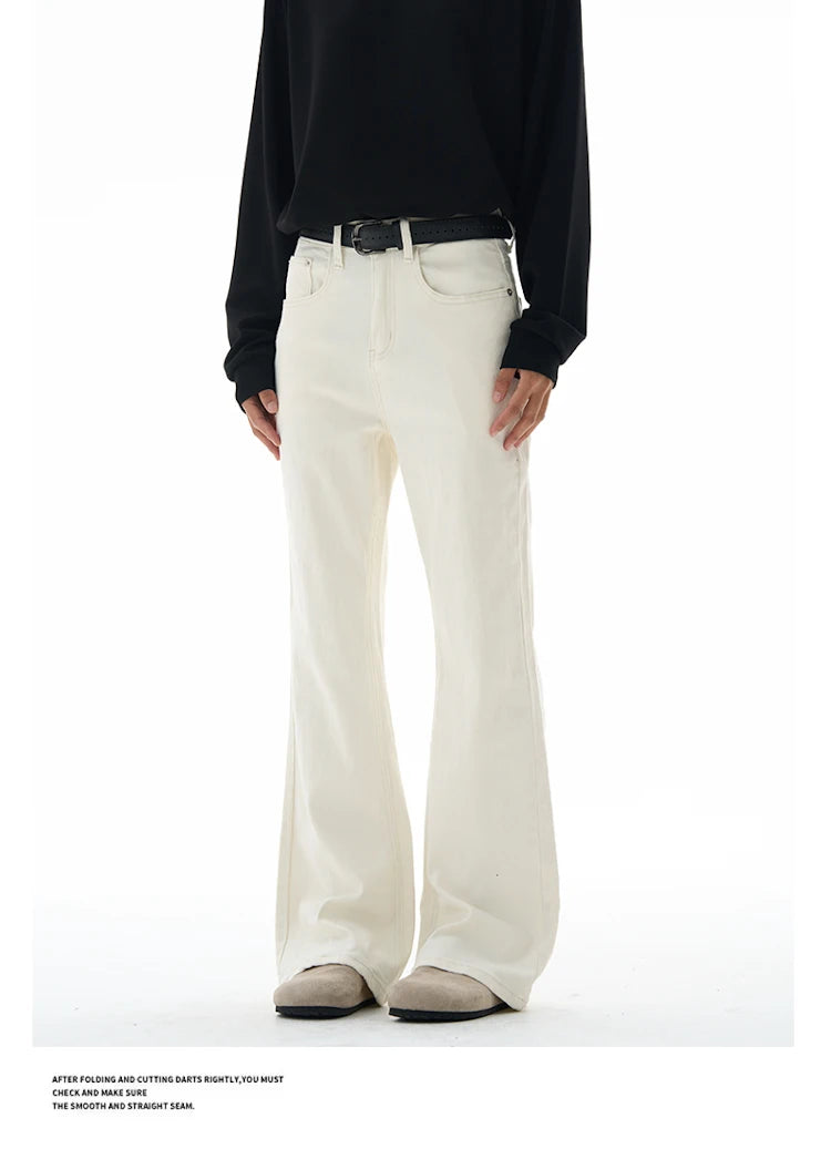 Men's Flared Pants Solid Stretch New Slim Wide Legs Fashion Trousers Hip Hop Casual Hippie Pants Male Streetwear
