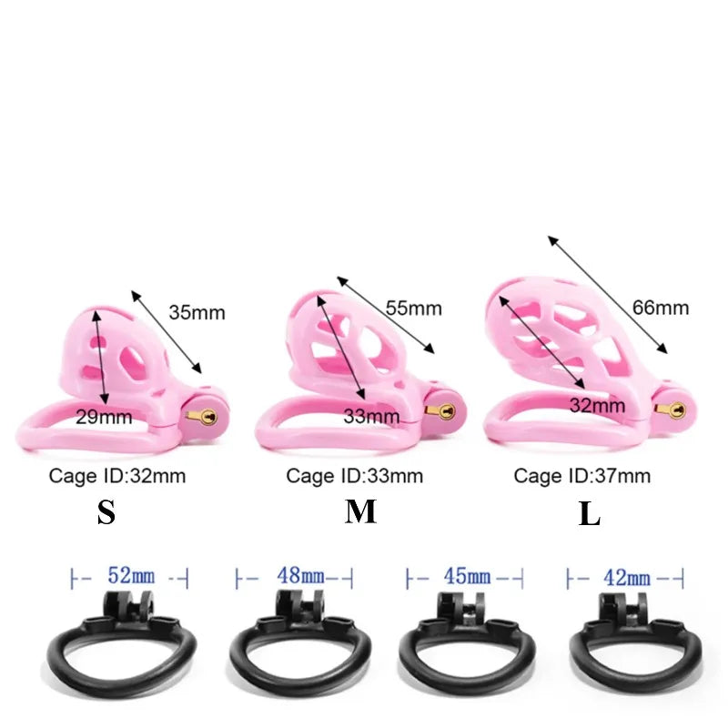Jaula castidad Cobra 6 colores para hombres,cerradura pene con anillos pene 4 tamaños,Dispositivo Castidad CB para hombres Gay