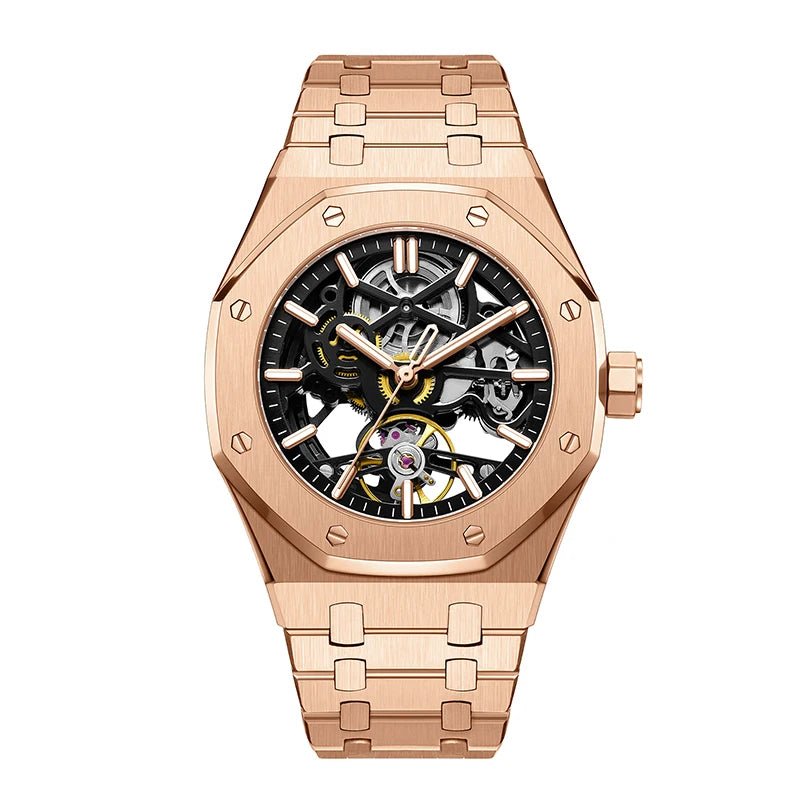 High End Precision Steel Belt Butterfly Buckle Mechanical Watch Relojes Para Hombre