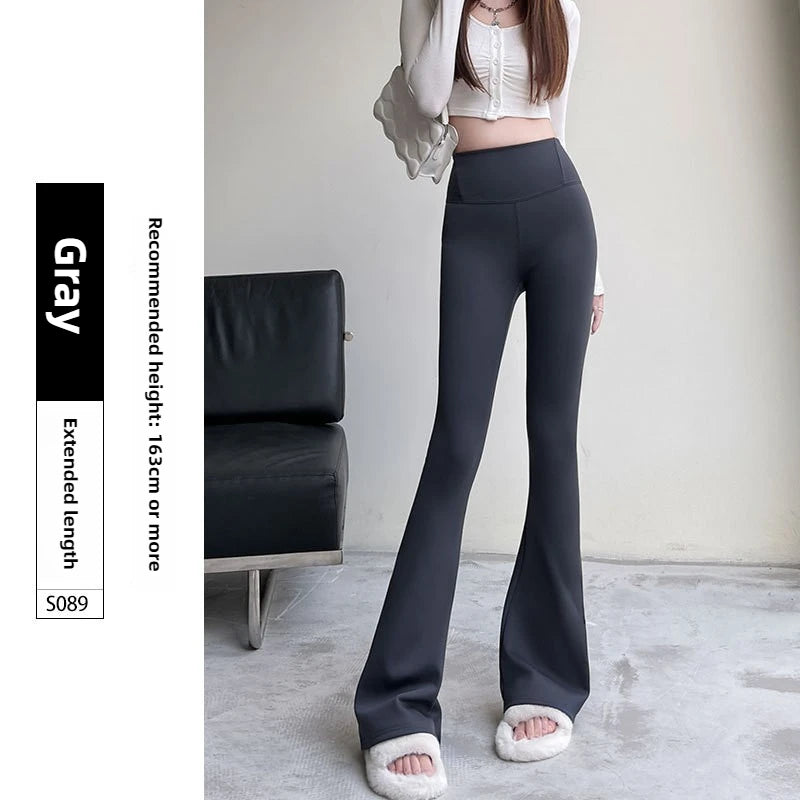 Shark Flared Pants for Women High Waist Skinny Black Casual Spring Autumn 2025 Dance Yoga Micro-Pull