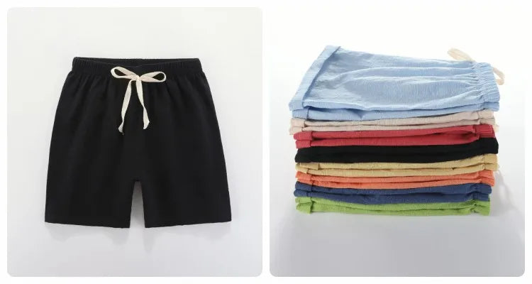 2 4 6 8 10 Years Boys Shorts Kids Sport Pant Baby Summer Clothes Children Linen Soft Cotton Shorts Newborn Toddler Casual Shorts